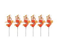 Genérico Fall Leaves Stems - 6 Piece Berry Pumpkin Thanksgiving Decor