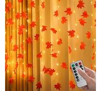 Genérico Fall String Lights, Usb Leaf Light for Thanksgiving, 8 Modes Convenient Timer with Remote Function, Ambient Lighting for Bedroom, Fireplace, Garden, Wall and Patio, 118 Inches