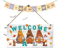 Genérico Fall Welcome Sign - Door Signs Wall Decor | Fall Door Decor | GNOME Front Doors Sign | Wooden Signs Wall Art Doors Hanger, Harvest Home Decoration | Wooden Sîgns Walls