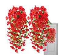 Genérico falsas petunias para jardineras exteriores, artificiales realistas, 2 piezas resistentes a las temperías eternas para macetas de jardín, porche jardinera, jarrón de pasillo