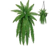 Generico Familias de helechos artificiales | 39,37 pulgadas grandes realistas resistentes a los rayos UV 18, plantas artificiales de exterior, para exterior, interior, casa, salón, oficina, jardín