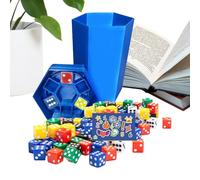 Genérico Family Dice Games, Toss Dice Game, Fun Indoor Activity Set for Classroom, Travel, Entertainment, Party, Picnic, Camping, School, 2.99x2.99x5.98 Inches, Blue and Yellow Colored