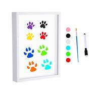 Genérico Family Handprint Kit, Handmade Craft Frame, Wooden Keepsake Decor, Child Paint Print Set Home Display Memory Offer for New Expecting Parents Home Nursery Bedroom Living Room Wall Decoration