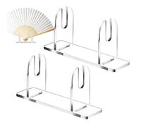 Genérico Fan Display Stand, Fans Holder Racks, Foldable Acrylic Chinese Fan, Decorative Organizer Shelf for Home, Desk, Living Room, Offices Displays and Storage, 4.53x1.3x2.36 inches, Transparent
