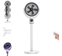 Genérico Fan for Bedroom,8000mAh Battery Powered Air Circulator Standing Fan,20-35'' Height Adjustable Oscillating Pedestal Floor Fans with LED Light,100° Oscillating,90° Manual Vertical,7 Speeds