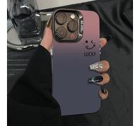 Genérico Fangcase Gradient Matte for Case Love You & Lucky Smiley Designs, Fangcase Matte Gradient Case for 16/15/14/13/12/11/X Pro MAX (15 Plus,Pink-D)