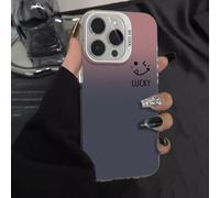 Genérico Fangcase Gradient Matte for Case Love You & Lucky Smiley Designs, Fangcase Matte Gradient Case for 16/15/14/13/12/11/X Pro MAX (14 Pro,Pink-C)