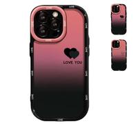 Genérico Fangcase Gradient Matte for iPhone Case, Anti-Scratch Shockproof Protective Case, Love You & Lucky Smiley Designs, for iPhone 16/15/14/13/12/11 Pro MAX (iPhone 12 Pro,Love)