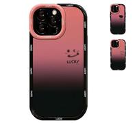 Genérico Fangcase Gradient Matte for iPhone Case, Anti-Scratch Shockproof Protective Case, Love You & Lucky Smiley Designs, for iPhone 16/15/14/13/12/11 Pro MAX (15 Pro MAX,Lucky)