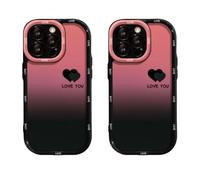 Genérico Fangcase Gradient Matte for iPhone Case, Anti-Scratch Shockproof Protective Case, Love You & Lucky Smiley Designs, for iPhone 16/15/14/13/12/11 Pro MAX (11 Pro MAX,Love 2pcs)
