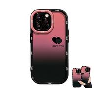Genérico Fangcase Gradient Matte for iPhone Case Love You & Lucky Smiley Designs, Fangcase Gradient Case for Phone, Matte Phone Case for Phone 16/15/14/13/12 /Pro MAX (Love,14pro MAX)