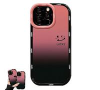 Genérico Fangcase Gradient Matte for iPhone Case, Love You & Lucky Smiley Designs, Matte Phone Case, Soft Shockproof TPU Protective Shell, for iPhone 13/14/16/12/15 Pro MAX (for 13 Pro,Smile)