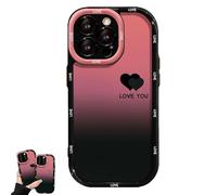 Genérico Fangcase Gradient Matte for iPhone Case, Love You & Lucky Smiley Designs, Matte Phone Case, Soft Shockproof TPU Protective Shell, for iPhone 13/14/16/12/15 Pro MAX (for 12 Pro,Love)