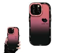 Genérico Fangcase Gradient Matte for iPhone Case Love You & Lucky Smiley Designs, Soft Shockproof TPU Protective Case for iPhone 16/15/14/13/12 Series (Love,15)