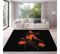 Genérico Fantasía Misterioso Horrible Espantapájaros Alfombra para Salón 140 x 200 cm Negro Pelo Corto Súper Suave Alfombra Lavable para Dormitorio y Sala, No Desprende Pelusa y Fácil de Limpiar