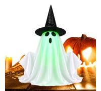 Genérico Fantasma de Halloween Estatua aterradora luminosa y colgante | Figura de Halloween brillante para fiesta, hogar, interior, exterior, jardín, mesa, porche, estante
