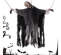 Genérico Fantasma Decoración | Esqueleto de Jardín Decorativo Con Control Vocal | Accesorios Fantasmas Oscilantes Halloween | Para Exteriores, Patio, Césped, Terraza, Casa Embrujada, Porche,
