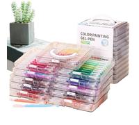 Generico Farbige Gelstifte - Schulbedarf Marker - Buntstifte Mit Farbtinte Und Großes Fassungsvermögen Flüssiges Schreiben Für Kinder Zeichnen Kritzeln Journaling Kunst Mädchen Frauen Männer