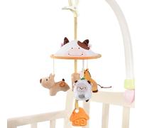 Genérico Farm-Themed Cotton Baby Stroller Toys with Music, Toddler Suspending Car Seat Toy Attachment, Umbrella-Shaped Design For Traveling Shopping Walking Picnics Camping and Outdoor Fun