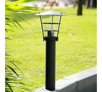 Genérico Farol de poste for exteriores con pantalla acrílica, resistente al agua, for jardín, césped, camino, puerta delantera o trasera.(Black)