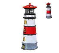 Genérico Farol Solar Casa Faro - Estatua Decorativa con Lámpara LED Solar Impermeable y Giratoria,Luz para Jardín Patio Terraza Pasillo - en Paisajismo, Entrada, Balcón