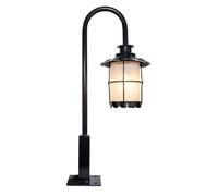 Genérico Farola de poste de 31,5 pulgadas con base de montaje en muelle, accesorio de farol con pilar de vidrio esmerilado for jardín, puerta delantera o trasera