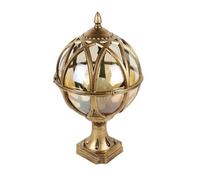Genérico Farola exterior impermeable for alumbrado público con pantalla de vidrio transparente, tapa de valla, luz for jardín, césped, camino, parte delantera y trasera.(Brass,Small)