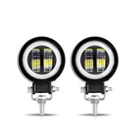Genérico Faros Delanteros 3 PULGADAS 20 W LED Angel EyeWork Light Bar Spot Lámpara Offroad CarBoat Truck SUv Pickup 12V 24V DrivingFog Lámpara Faro Juego de faros(2x ROUND WHITE)