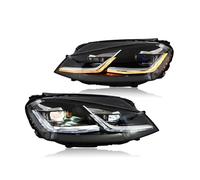 Genérico Faros Delanteros Para Golf 6 2008-2013, Para Golf 7 MK7 2013-2017, Para Golf 7,5 2017-2020, Lente De Proyector LED, Conjunto De Faro DRL Juego de faros(C,Plata)