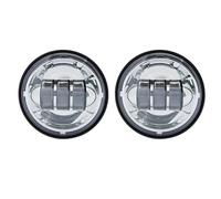 Genérico Faros motocicleta 1 par luz LED antiniebla motocicleta 4,5 "4 1/2 pulgadas que pasa auxiliar para FLHR clásico para Road King Dyna Conjunto de faros de motocicleta(Chrome1)