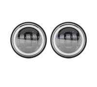 Genérico Faros motocicleta 1 par luz LED antiniebla motocicleta 4,5 "4 1/2 pulgadas que pasa auxiliar para FLHR clásico para Road King Dyna Conjunto de faros de motocicleta(Black)