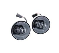 Genérico Faros motocicleta 1 par luz LED antiniebla motocicleta 4,5 "4 1/2 pulgadas que pasa auxiliar para FLHR clásico para Road King Dyna Conjunto de faros de motocicleta(Black1)
