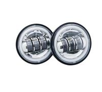Genérico Faros motocicleta 1 par luz LED antiniebla motocicleta 4,5 "4 1/2 pulgadas que pasa auxiliar para FLHR clásico para Road King Dyna Conjunto de faros de motocicleta(Chrome)