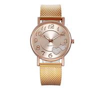 Genérico Fashion Fashion Watch Ladies Top Mesh Latest Belt Lady Wild The Creative Gift Women's Watch Gorro Fósil Gorro Mujeres Índigo Reloj (Rose Gold, One Size)
