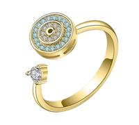 Genérico Fashion Open Rings, Evil Eye Jewelry, Round Evil Eye Silver
