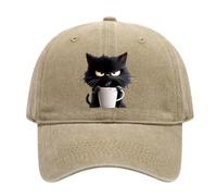 Genérico Fashionable Cat but Feral Hat, Trucker Hat,Golf Cap Dad Cap, for Women Man (Khaki)