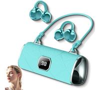 Genérico Fashionable Clip on Wireless Headphones, Handbag-Style Ear Clip Headphones, Not in-Ear, Lightness, Zero-Delay Docking, for All Ear Shapes (Blue)