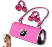 Genérico Fashionable Clip on Wireless Headphones, Handbag-Style Ear Clip Headphones, Not in-Ear, Lightness, Zero-Delay Docking, for All Ear Shapes (Pink)