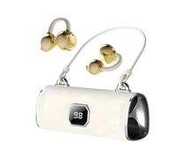 Genérico Fashionable Clip-On Wireless Headphones, X22 Fashionable Clips on Wireless Headphones, Handbag-Style Bluetooth 6.0 Ear Clip Earbuds Headphone for Workout, Travel & Commuting (White)