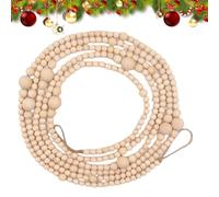 Genérico Fashionable Wooden Beads - 12 Feet Wreath Farmhouse Home Decor, Christmas Garland for Year-Round Home Thanksgiving Holiday Wedding Porch Fireplace Cabinet Outside Indoors, 12foot