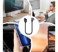 Genérico Fast Charging USB Cable, Elbow Adapter Connector, PP Material Cord, Female to Male Data, High-Speed Power Delivery, Compatible with Type C Devices, Stable Transfer and Quick Recharge