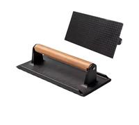 Genérico Fat Meat Press - 6.3 Inch Grill Press | Iron Food Smasher - 900g Heavy Iron Cookware with Wood Handle for Even Cooking Burgers Paninis Tortillas and Steaks on Griddle Grill or BBQ