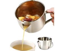Genérico Fat Separator with Dual Spout Design, Stainless Steel Gravy Sauce Strainer, Broth Separator with Safe Cool-Touch Handle for Stew,Hot Pot,Remover Excess Oil from Soup or Food
