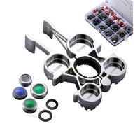 Genérico Faucet Aerator Removal Tool | 12-in-1 Universal Wrench Kit, Alloy | Bathroom Kitchen Sink Repair Tool | Includes 4 Replacement Nozzles & Installation Accessories