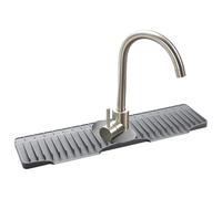 Genérico Faucet Mat for Kitchen Sink, 15° Sloped 27.5 Inch Silicone Protector, Kitchen Sink Splash Guard for Home, Bathroom, Under Draining Counter, Drip Drying, Behind Undersink, Free Cleaning