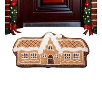 Genérico Faux Cashmere Floor Mat - Christmas Eve Bathroom Non-Slip Mat | Gingerbread Doormat | Gingerbread Outdoor Mats | Winter Indoor Rug | Soft Christmas Collection Doormat for Front Porch Decor