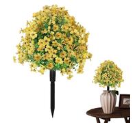 Genérico Faux Flowers For Outdoor Planters - Fade Resistant No Fade with Ground Stake | Spring Flowers Artificial | Molding 40x40x60cm Mixed Color Purple Yellow 280g For Outside