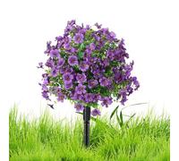Genérico Faux Flowers For Outdoor Planters - Fade Resistant No Fade with Ground Stake | Spring Flowers Artificial | Molding 40x40x60cm Mixed Color Purple Yellow 280g For Outside