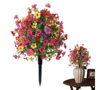 Genérico Faux Flowers For Outdoor Planters - Fade Resistant No Fade with Ground Stake | Spring Flowers Artificial | Molding 40x40x60cm Mixed Color Purple Yellow 280g For Outside