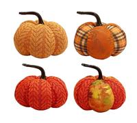 Genérico Faux Foam Fabric Pumpkins - Artificial 4 Pieces Halloween Pumpkin Decor, Outdoor Ornaments For Day Night Display Yard Gardens Entryway Window Bedroom Kitchen Patio